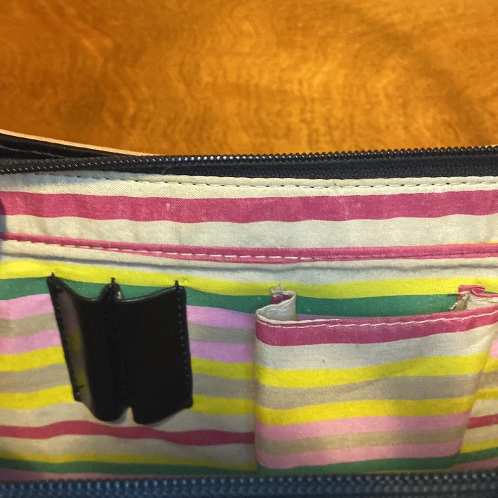 Vintage Kate Spade leather & clothe shoulder purse clutch bag
